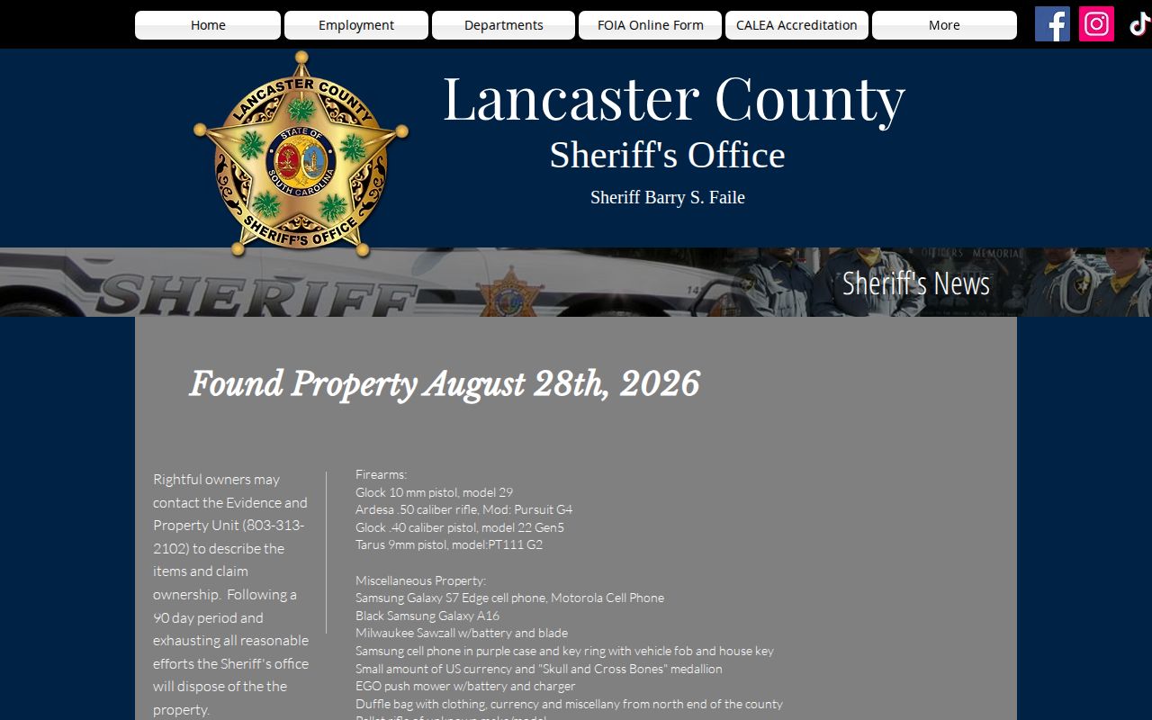 Lancaster County Sheriff’s Office official news page