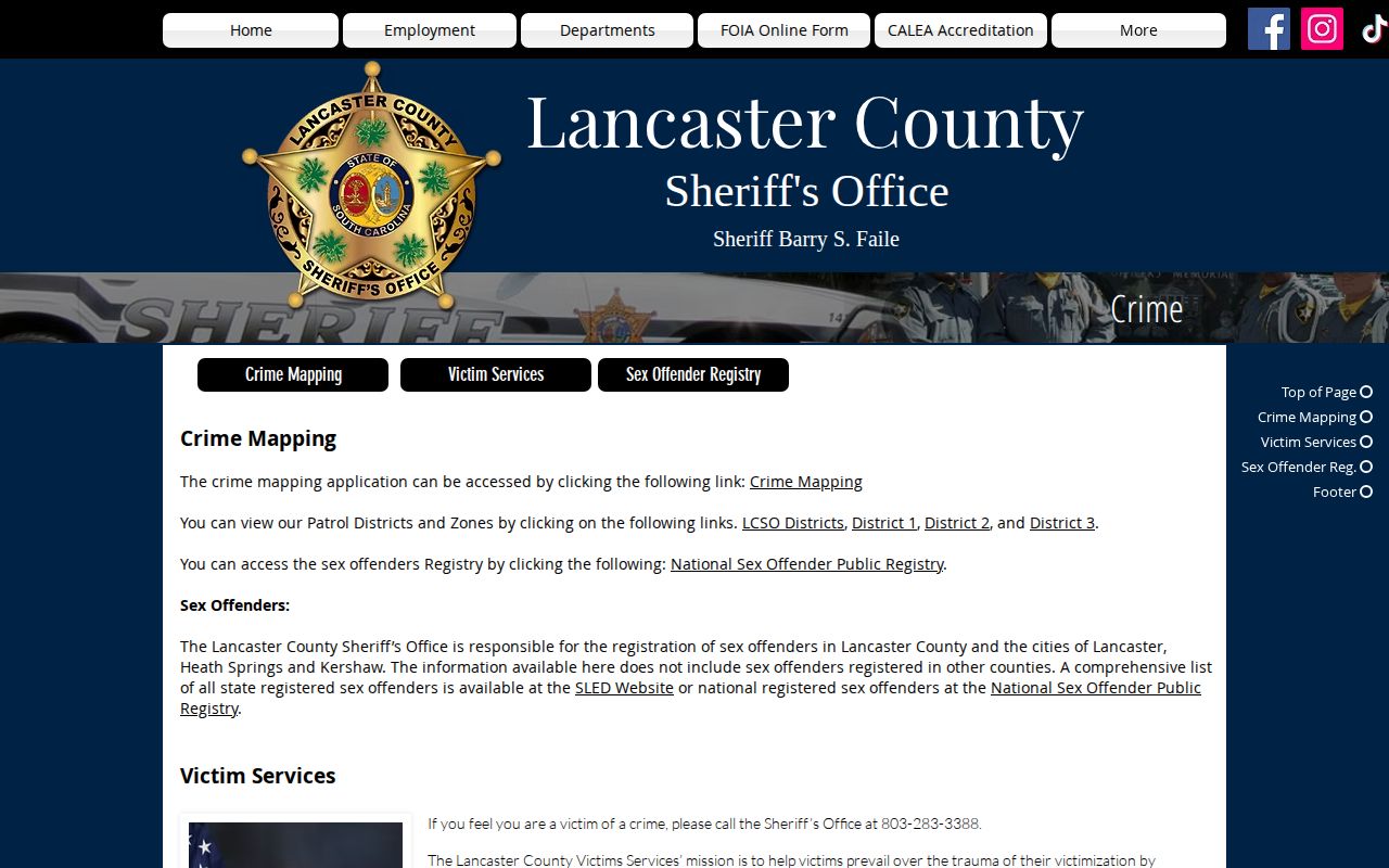 Lancaster County Sheriff’s Office P3Tips anonymous crime-tip page